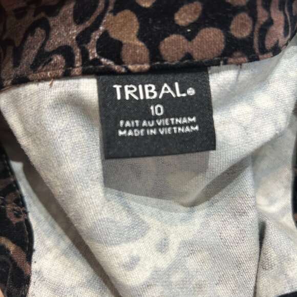 Tribal Brown Velvet Animal Print Cropped Jacket Sz 10 Rocker Goth Edgy Leopard - Picture 6 of 7